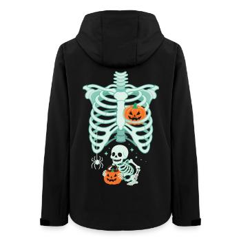 Halloween Schwangerschaft Kürbis Skelett Lustig - Frauen Recycelte Softshelljacke von Stanley/Stella - Schwarz - Hinten - AI Model Female 172 light (172cm)