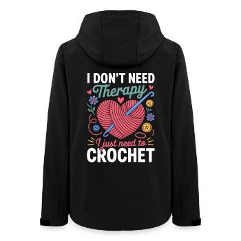 Du crochet de cœur de fil au lieu de la thérapie - Veste softshell femme recyclée Stanley/Stella - noir - Dos - AI Model Female 172 light (172cm)
