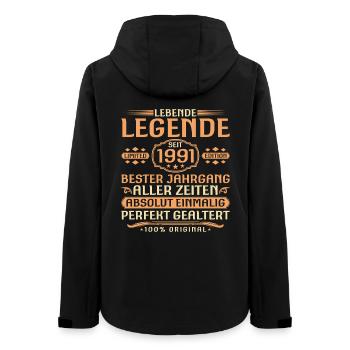 35. Geburtstag - Legende seit 1991 Jahrgang - Frauen Recycelte Softshelljacke von Stanley/Stella - Schwarz - Hinten - AI Model Female 172 light (172cm)
