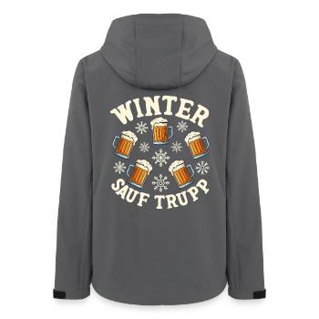 Winter Sauf Trupp - Frauen Recycelte Softshelljacke von Stanley/Stella - Anthrazit - Hinten - AI Model Female 172 light (172cm)
