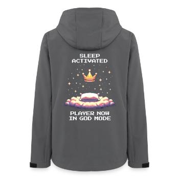 Schlaf aktiviert: God Mode | Erholung, Energie - Frauen Recycelte Softshelljacke von Stanley/Stella - Anthrazit - Hinten - AI Model Female 172 light (172cm)