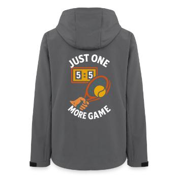 Padel Just One More Game design amusant - Veste softshell femme recyclée Stanley/Stella - charbon - Dos - AI Model Female 172 light (172cm)