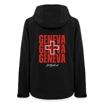 I love Guinevere, souvenir of Geneva - Women’s Recycled Softshell Jacket by Stanley/Stella - black - Back - AI Model Female 172 light (172cm)
