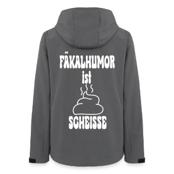 Fäkalhumor ist Scheisse  Kack Haufen - Frauen Recycelte Softshelljacke von Stanley/Stella - Anthrazit - Hinten - AI Model Female 172 light (172cm)
