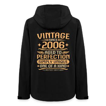 Vintage 2006 Vintage Born - 20 Years Old - Women’s Recycled Softshell Jacket by Stanley/Stella - black - Back - AI Model Female 172 light (172cm)