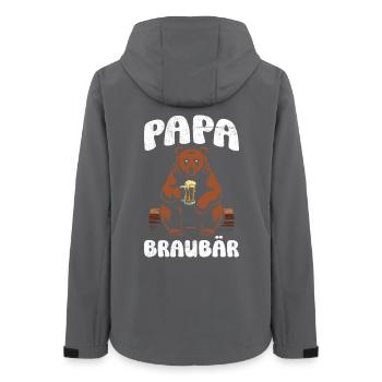 Werdender Vater PAPA BRAUBÄR Lustiges - Frauen Recycelte Softshelljacke von Stanley/Stella - Anthrazit - Hinten - AI Model Female 172 light (172cm)