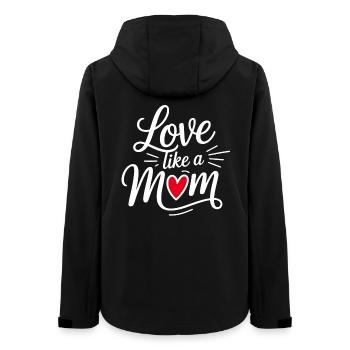 Love Like a Mom Herz-Design - Frauen Recycelte Softshelljacke von Stanley/Stella - Schwarz - Hinten - AI Model Female 172 light (172cm)