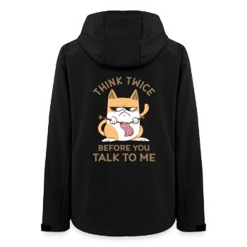 Angry Domestic Cat - Be Careful When Speaking - Women’s Recycled Softshell Jacket by Stanley/Stella - black - Back - AI Model Female 172 light (172cm)