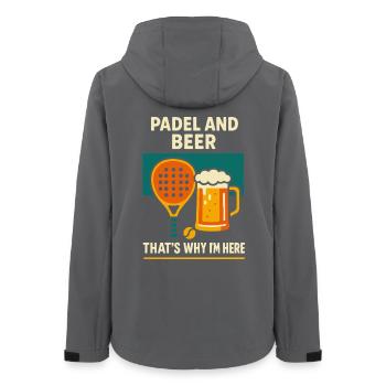 Padel et bière, c’est pourquoi je suis ici Fun - Veste softshell femme recyclée Stanley/Stella - charbon - Dos - AI Model Female 172 light (172cm)