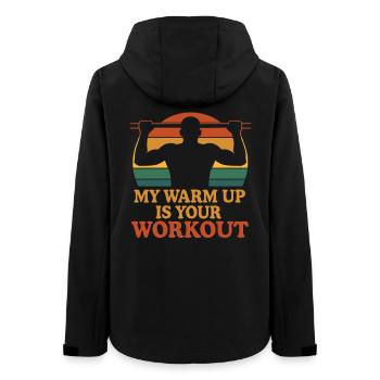 Gymnastique suédoise Gym Workout Mon échauffement est votre - Veste softshell femme recyclée Stanley/Stella - noir - Dos - AI Model Female 172 light (172cm)