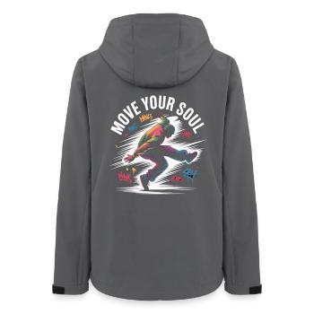 Streetdance Beat – Urban DJ Music Design - Women’s Recycled Softshell Jacket by Stanley/Stella - anthracite - Back - AI Model Female 172 light (172cm)