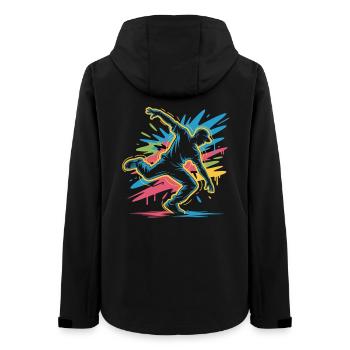 Streetdance Beat – Urban DJ Musik Design - Frauen Recycelte Softshelljacke von Stanley/Stella - Schwarz - Hinten - AI Model Female 172 light (172cm)