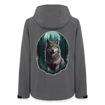 Wolf in the moonlight - Women’s Recycled Softshell Jacket by Stanley/Stella - anthracite - Back - AI Model Female 172 light (172cm)