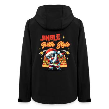 Weihnachtsmann und Schneemann Christmas Design - Frauen Recycelte Softshelljacke von Stanley/Stella - Schwarz - Hinten - AI Model Female 172 light (172cm)
