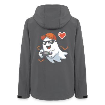 Retro Gamer Halloween Fantôme - Veste softshell femme recyclée Stanley/Stella - charbon - Dos - AI Model Female 172 light (172cm)