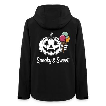 Spooky Pumpkin Icecream - Frauen Recycelte Softshelljacke von Stanley/Stella - Schwarz - Hinten - AI Model Female 172 light (172cm)
