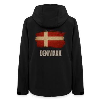 Vintage Danemark, drapeau du Danemark - Veste softshell femme recyclée Stanley/Stella - noir - Dos - AI Model Female 172 light (172cm)