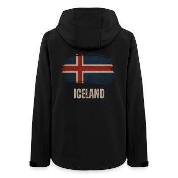 Drapeau de l’Islande, vintage Islande - Veste softshell femme recyclée Stanley/Stella - noir - Dos - AI Model Female 172 light (172cm)