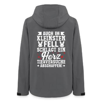 Animal welfare EVEN IN THE SMALLEST FUR BEATS A HEART - Women’s Recycled Softshell Jacket by Stanley/Stella - anthracite - Back - AI Model Female 172 light (172cm)