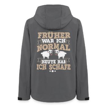 Schafe - Frauen Recycelte Softshelljacke von Stanley/Stella - Anthrazit - Hinten - AI Model Female 172 light (172cm)