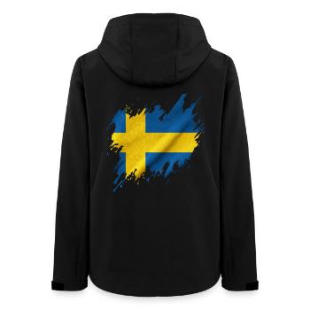 Drapeau de la Suède, style déchiré - Veste softshell femme recyclée Stanley/Stella - noir - Dos - AI Model Female 172 light (172cm)