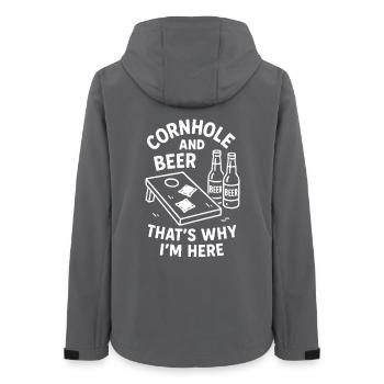 Cornhole and Beer – That's Why I'm Here - Women’s Recycled Softshell Jacket by Stanley/Stella - anthracite - Back - AI Model Female 172 light (172cm)