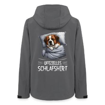 Official St. Bernard Dog Sleep Shirt - Women’s Recycled Softshell Jacket by Stanley/Stella - anthracite - Back - AI Model Female 172 light (172cm)