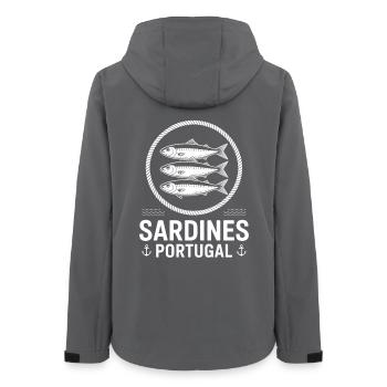 Sardines Portugal Nautical Circle - Women’s Recycled Softshell Jacket by Stanley/Stella - anthracite - Back - AI Model Female 172 light (172cm)