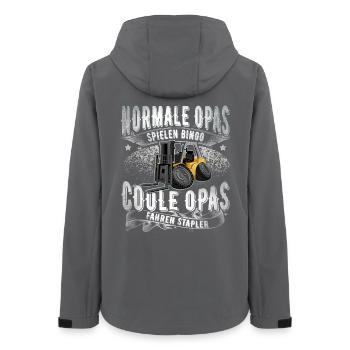 Forklift driver Grandpa - Women’s Recycled Softshell Jacket by Stanley/Stella - anthracite - Back - AI Model Female 172 light (172cm)