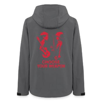 Choisissez votre arme – La paix au lieu de la guerre - Veste softshell femme recyclée Stanley/Stella - charbon - Dos - AI Model Female 172 light (172cm)