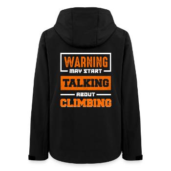 Warning: Talking about climbing - Women’s Recycled Softshell Jacket by Stanley/Stella - black - Back - AI Model Female 172 light (172cm)