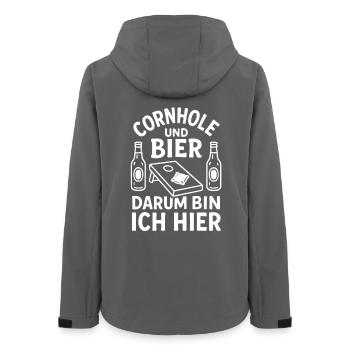 Cornhole and Beer - That's Why I'm Here - Women’s Recycled Softshell Jacket by Stanley/Stella - anthracite - Back - AI Model Female 172 light (172cm)