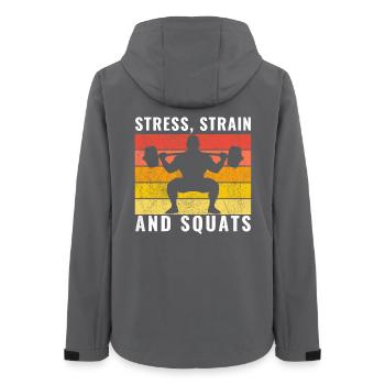 Stress Belastung und Kniebeugen, Lustiger Ingenieur Gym T-Shirt - Frauen Recycelte Softshelljacke von Stanley/Stella - Anthrazit - Hinten - AI Model Female 172 light (172cm)