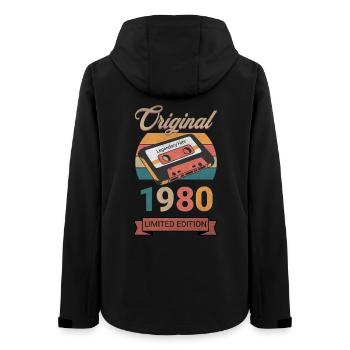 Original 1980's Limited Edition Birthday Gift - Women’s Recycled Softshell Jacket by Stanley/Stella - black - Back - AI Model Female 172 light (172cm)