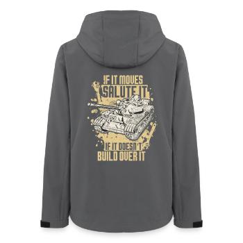 Militär Mechaniker - Frauen Recycelte Softshelljacke von Stanley/Stella - Anthrazit - Hinten - AI Model Female 172 light (172cm)