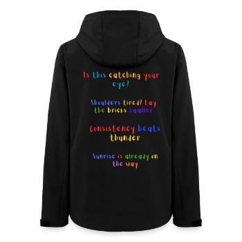 Citation arc-en-ciel pour attirer votre attention - Veste softshell femme recyclée Stanley/Stella - noir - Dos - AI Model Female 172 light (172cm)
