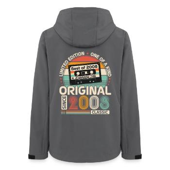 2008 Vintage Jahrgang Geburtstag Retro Geschenk - Frauen Recycelte Softshelljacke von Stanley/Stella - Anthrazit - Hinten - AI Model Female 172 light (172cm)