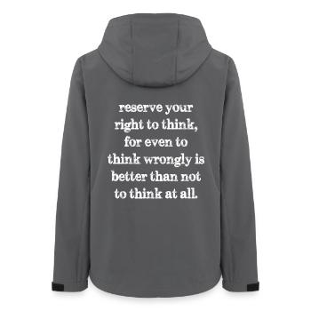 reserve your right to think for even to think - Women’s Recycled Softshell Jacket by Stanley/Stella - anthracite - Back - AI Model Female 172 light (172cm)