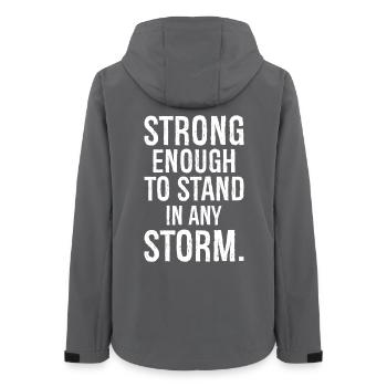 strong enough to stand in any storm - Women’s Recycled Softshell Jacket by Stanley/Stella - anthracite - Back - AI Model Female 172 light (172cm)
