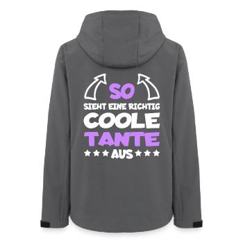 Really Cool Aunt Funny Gift - Women’s Recycled Softshell Jacket by Stanley/Stella - anthracite - Back - AI Model Female 172 light (172cm)