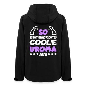 Richtig Coole Uroma Lustig Geschenk - Frauen Recycelte Softshelljacke von Stanley/Stella - Schwarz - Hinten - AI Model Female 172 light (172cm)