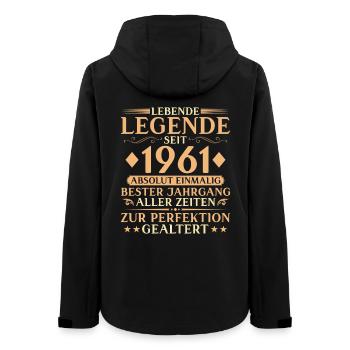 Vintage 1961 Birthday 65 Years Gift - Women’s Recycled Softshell Jacket by Stanley/Stella - black - Back - AI Model Female 172 light (172cm)