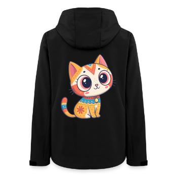 Cute kawaii kitten adorable little kawaii cat - Women’s Recycled Softshell Jacket by Stanley/Stella - black - Back - AI Model Female 172 light (172cm)