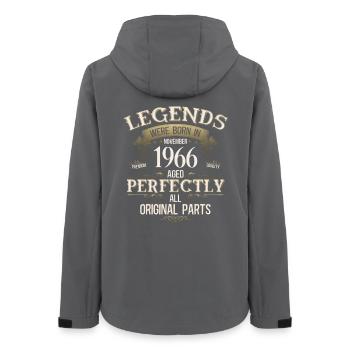 60ème Anniversaire Légende Novembre Millésime 1966 - Veste softshell femme recyclée Stanley/Stella - charbon - Dos - AI Model Female 172 light (172cm)