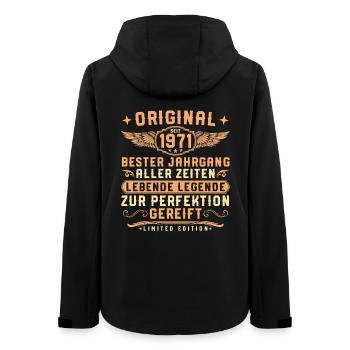 1971 Jahrgang Lebende Legende 55. Geburtstag - Frauen Recycelte Softshelljacke von Stanley/Stella - Schwarz - Hinten - AI Model Female 172 light (172cm)