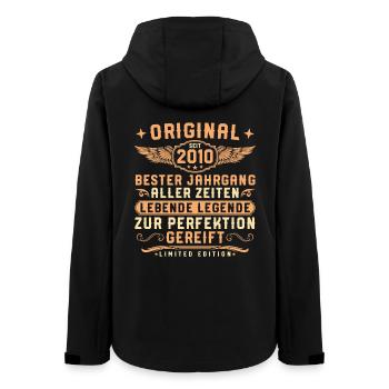 2010 Jahrgang Lebende Legende 16. Geburtstag - Frauen Recycelte Softshelljacke von Stanley/Stella - Schwarz - Hinten - AI Model Female 172 light (172cm)