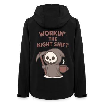 Night Shift Grim Reaper Coffee - Women’s Recycled Softshell Jacket by Stanley/Stella - black - Back - AI Model Female 172 light (172cm)