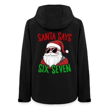 Lustiger Weihnachtsmann sagt sechs sieben Weihnachtshumor Weihnachten - Frauen Recycelte Softshelljacke von Stanley/Stella - Schwarz - Hinten - AI Model Female 172 light (172cm)