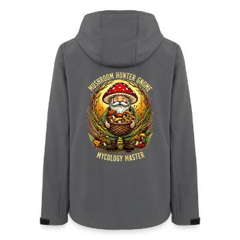Mushroom Hunter Gnome | Mushroom Picker Mycology Master - Women’s Recycled Softshell Jacket by Stanley/Stella - anthracite - Back - AI Model Female 172 light (172cm)