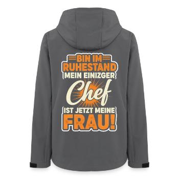 Mein Einziger Chef Meine Frau Rentner Rente Lustig - Women’s Recycled Softshell Jacket by Stanley/Stella - anthracite - Back - AI Model Female 172 light (172cm)